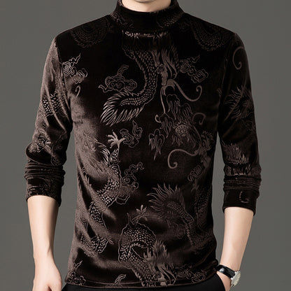 N0110 Men's gold velvet sweater