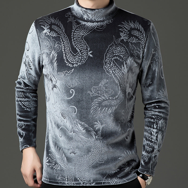 N0110 Men's gold velvet sweater