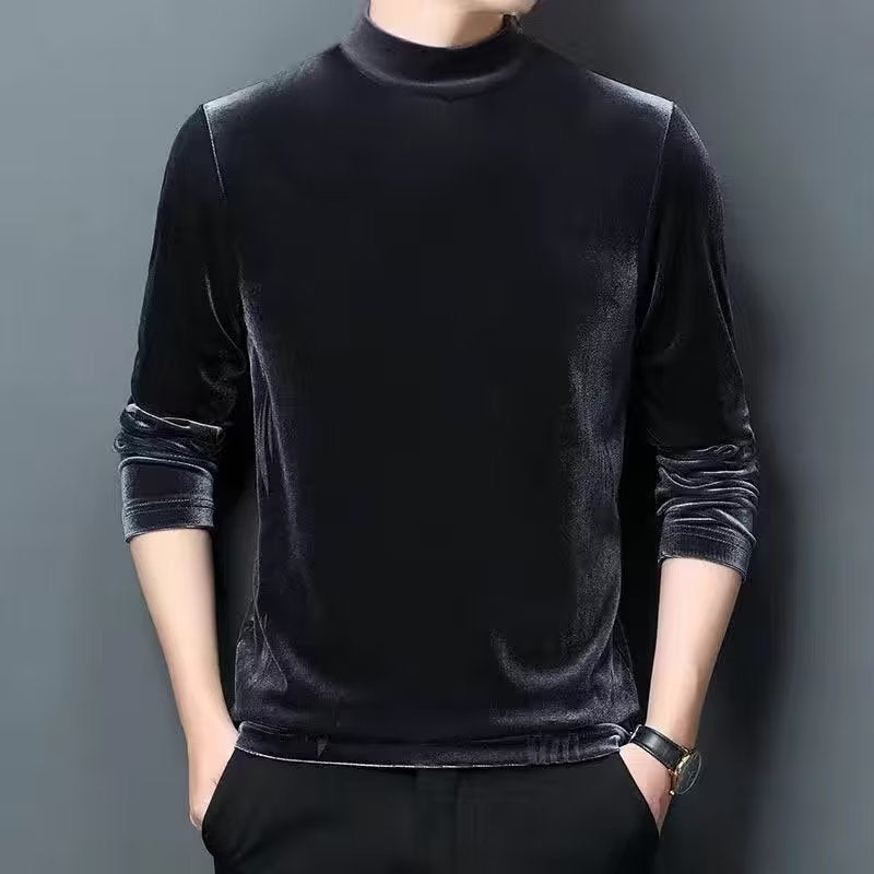 N0113 Men's gold velvet sweatshirt