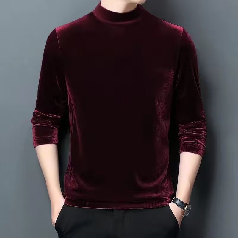 N0113 Men's gold velvet sweatshirt