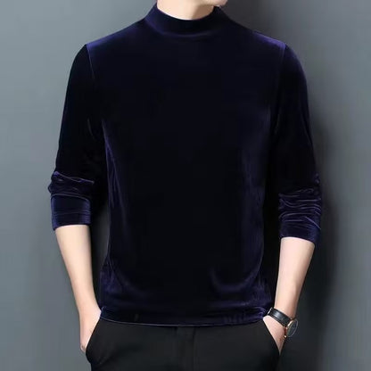 N0113 Men's gold velvet sweatshirt