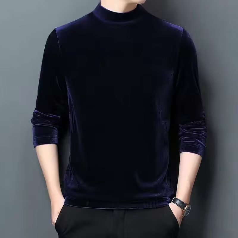 N0113 Men's gold velvet sweatshirt