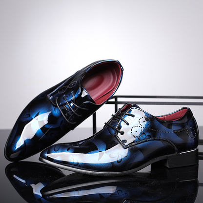 N0115 New shiny casual leather shoes