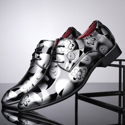 N0115 New shiny casual leather shoes