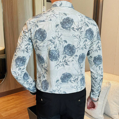 N0117 Men's new floral shirt