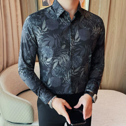 N0117 Men's new floral shirt