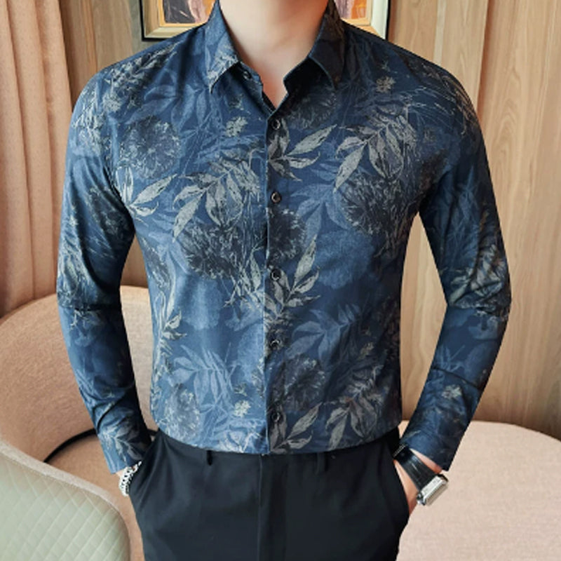 N0117 Men's new floral shirt