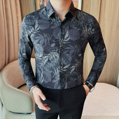 N0117 Men's new floral shirt