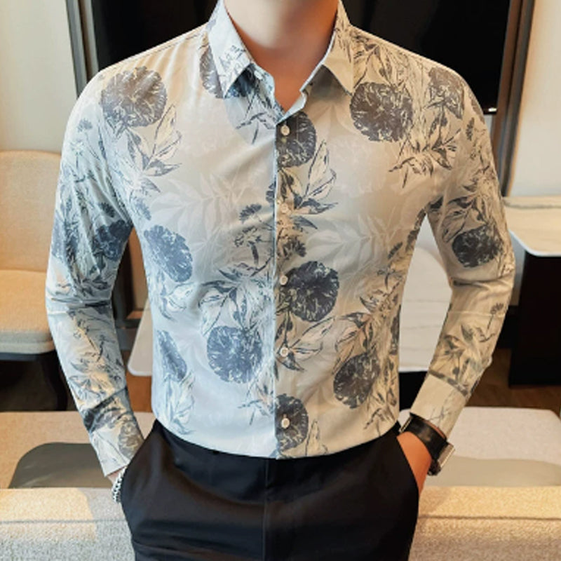 N0117 Men's new floral shirt
