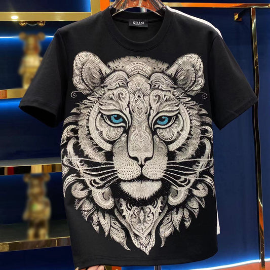 N0225 2025 New Rhinestone Tiger T-shirt