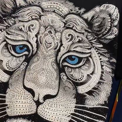 N0225 2025 New Rhinestone Tiger T-shirt