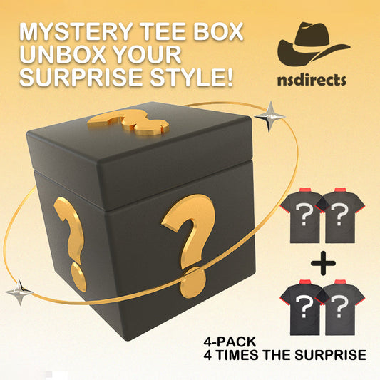 Mysterious T-shirt Black and Gold Gift Box: Unbox Your Surprise Style! [4-Pack]
