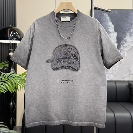 N0321 Men's cotton rivet short sleeve