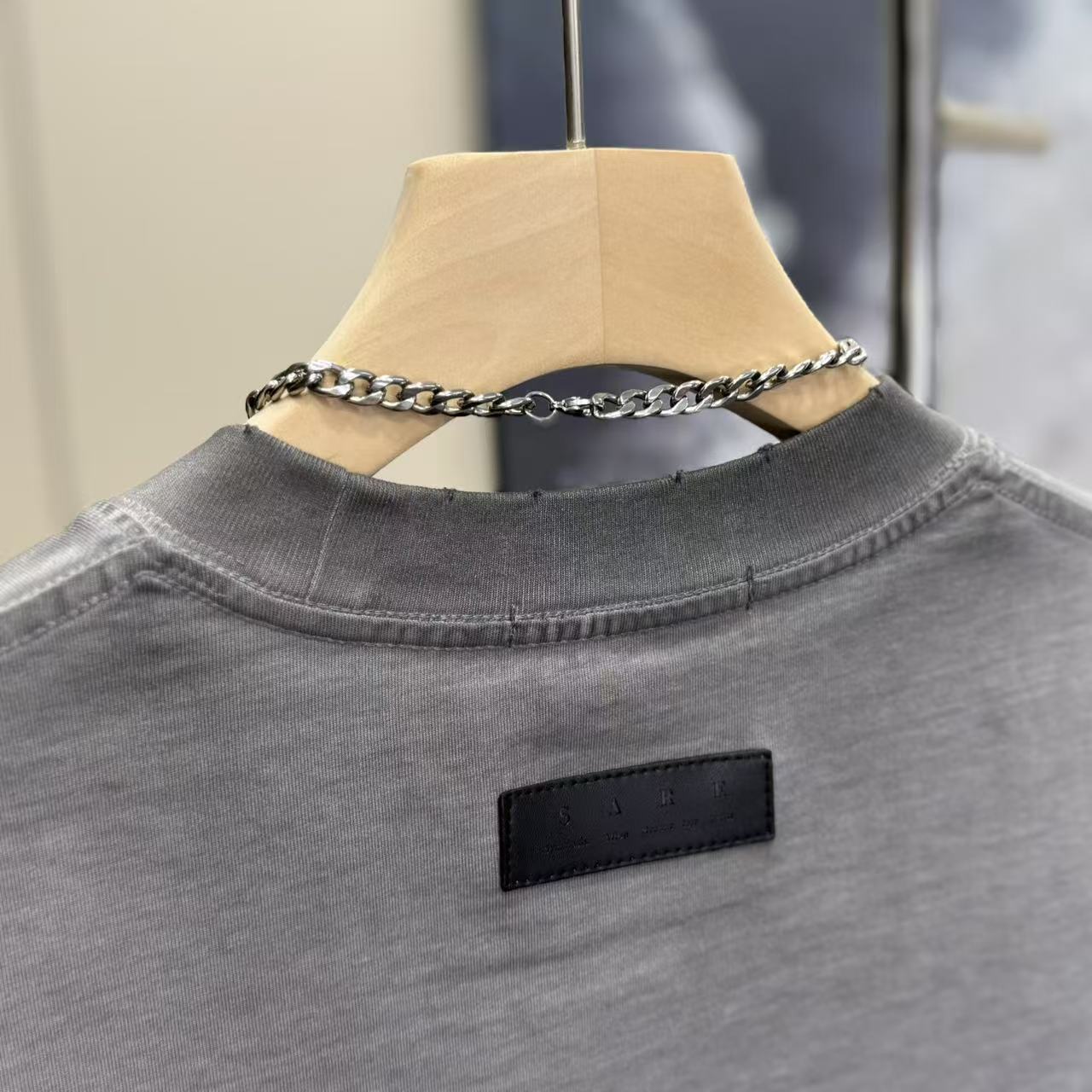 N0321 Men's cotton rivet short sleeve
