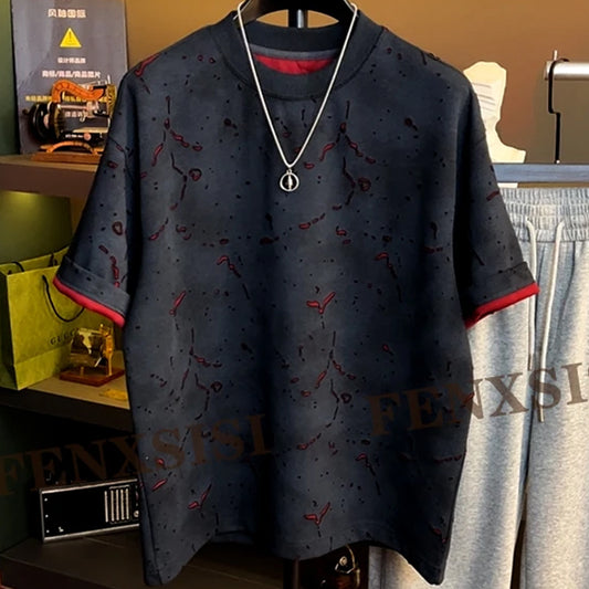 N0324 Men's summer casual loose temperament T-shirt