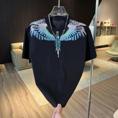 N0325 Men's cotton embroidered short sleeves