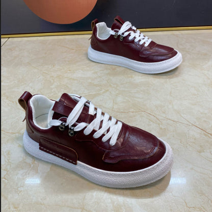 N0411 Men's new leather casual shoes