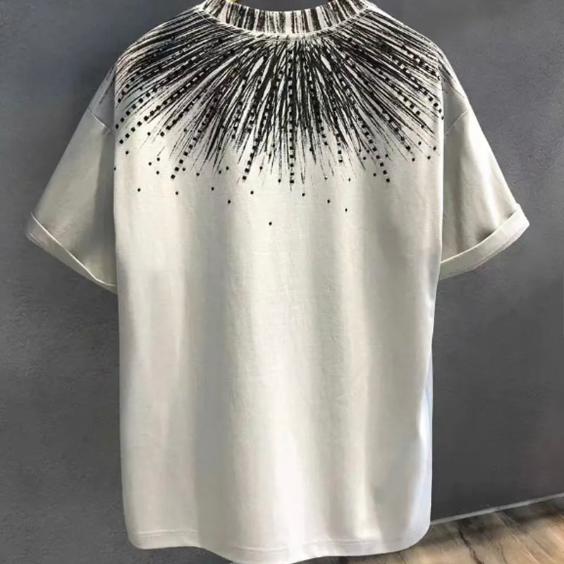N0414 Men's rhinestone gradient T-shirt
