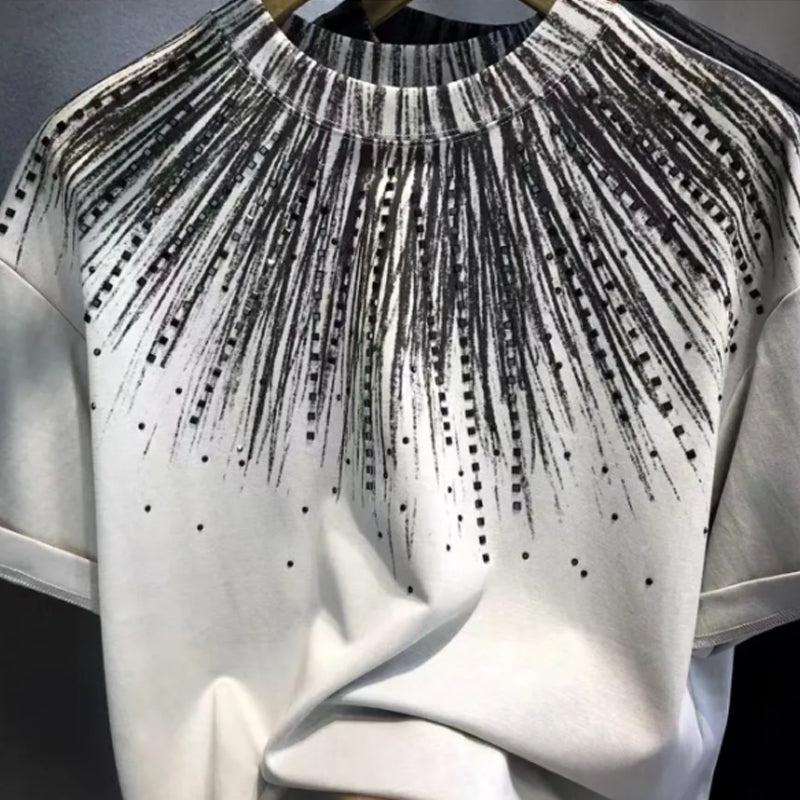 N0414 Men's rhinestone gradient T-shirt