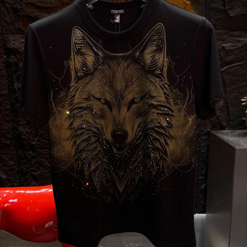 N0506 Men's light luxury rhinestone short sleeve