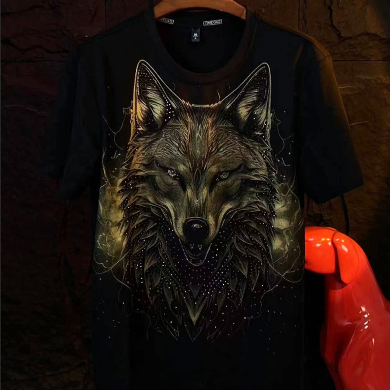 N0506 Men's light luxury rhinestone short sleeve
