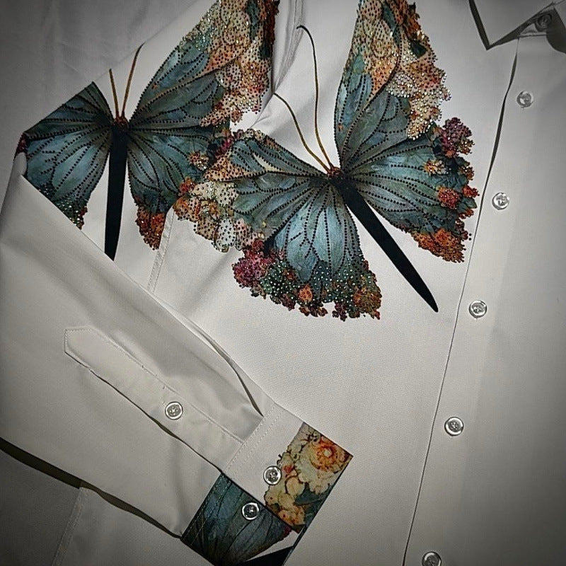 N0520 Men's light luxury floral shirt