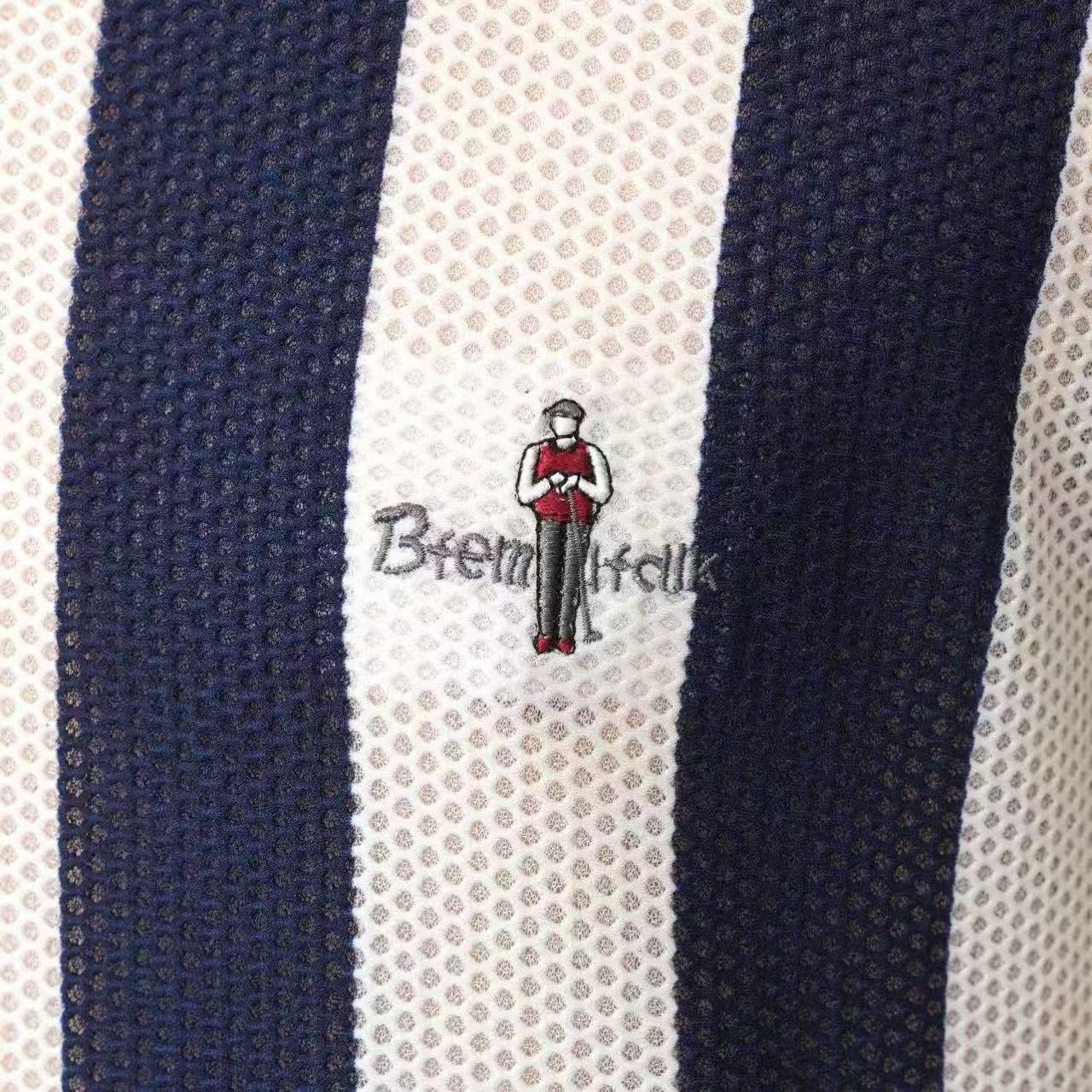 N0521 Men's stylish contrast color vertical striped short sleeves