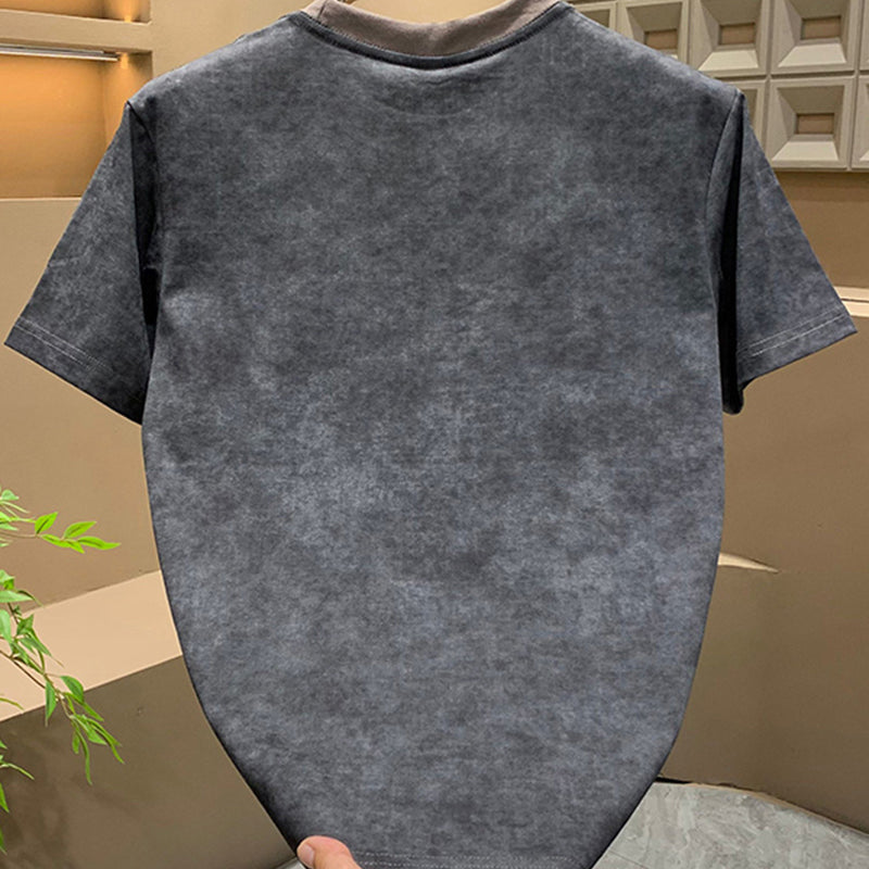 N0527 New summer tie-dye embroidered short sleeves