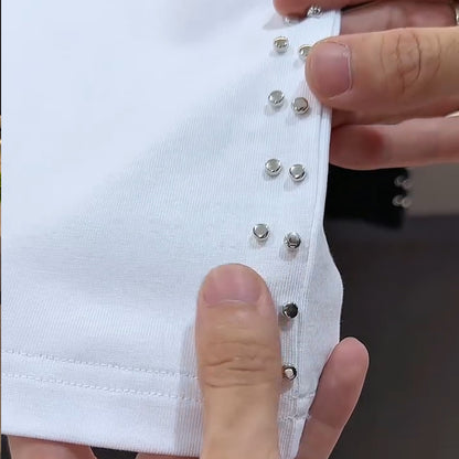 N0529 New summer rivet short sleeves
