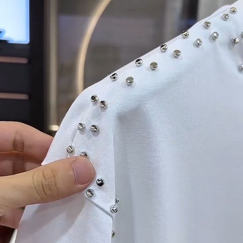 N0529 New summer rivet short sleeves