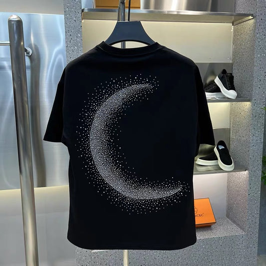 N0609 New summer cotton rhinestone short sleeves