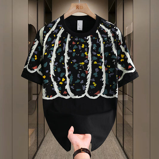 N0609 Summer trendy three-dimensional printed short sleeves