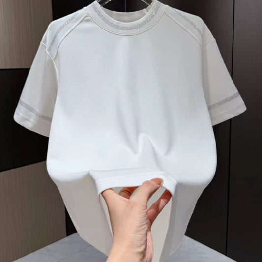 N0612 Solid color simple short-sleeved T-shirt