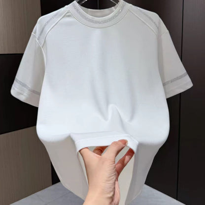 N0612 Solid color simple short-sleeved T-shirt