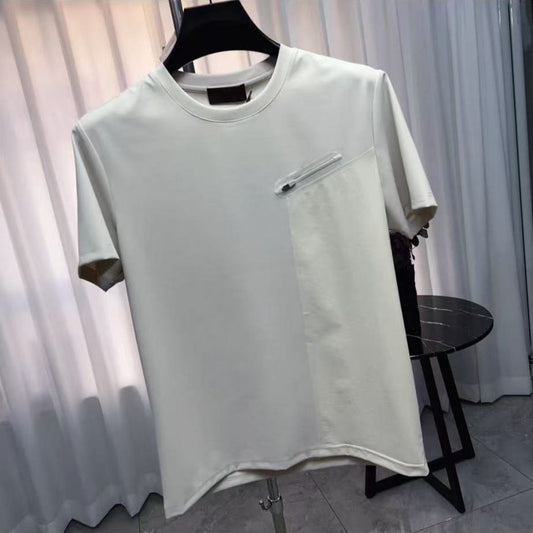 N0613 Summer splicing light luxury minimalist T-shirt