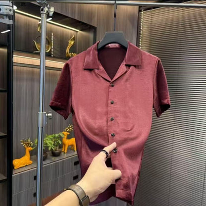 N0613 Men's satin short sleeves
