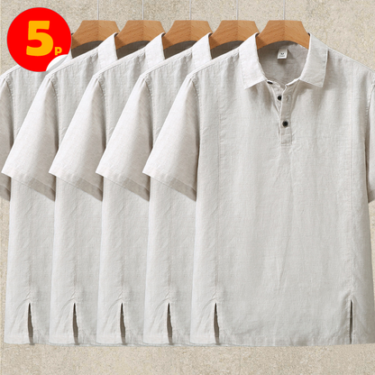 10-Pack Linen Polo Shirt Short Sleeve