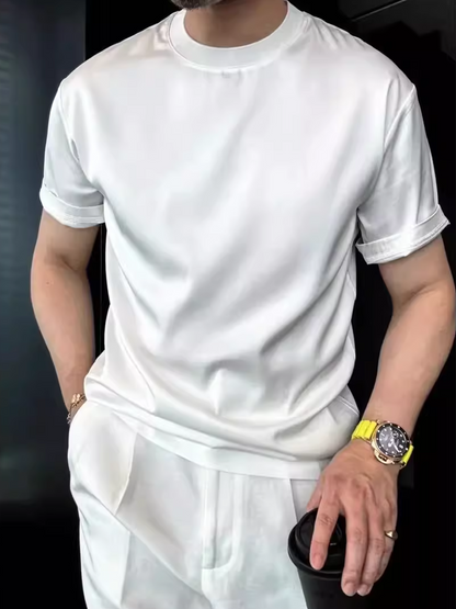 Silky, Comfortable, Simple Solid Color Short Sleeves