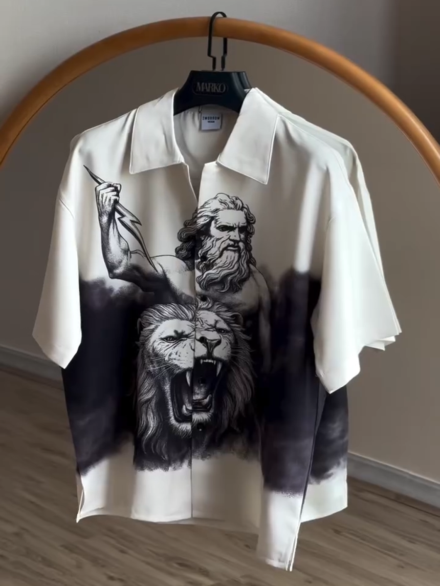 Casual Men's Cuban Collar Shirt