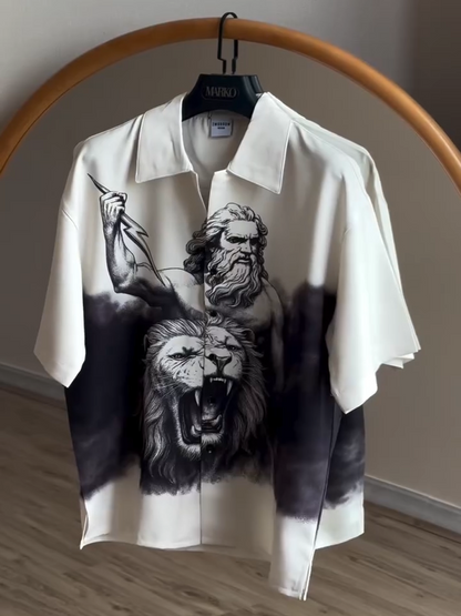 Casual Men's Cuban Collar Shirt