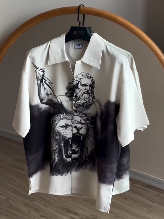 Casual Men's Cuban Collar Shirt