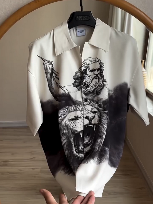 Casual Men's Cuban Collar Shirt