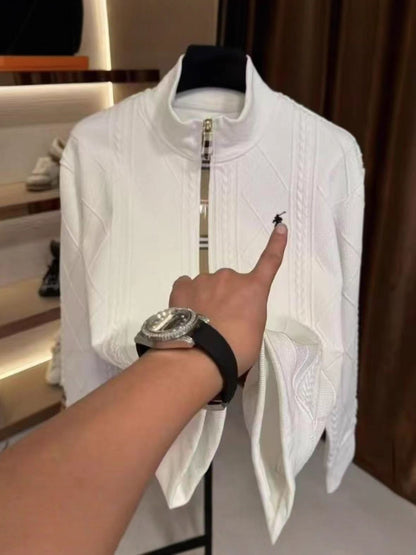 Autumn New Men's Stand Collar Knitted Jacket Fashion Cardigan