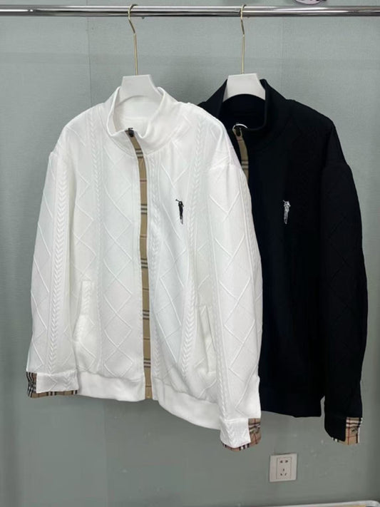 Autumn New Men's Stand Collar Knitted Jacket Fashion Cardigan