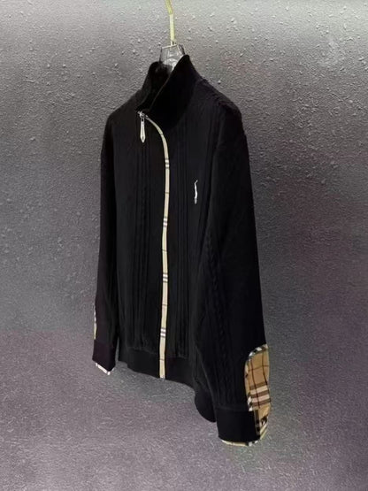 Autumn New Men's Stand Collar Knitted Jacket Fashion Cardigan