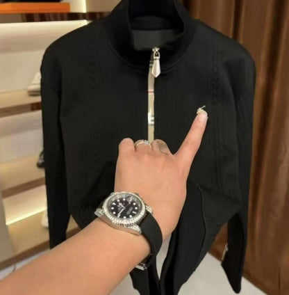 Autumn New Men's Stand Collar Knitted Jacket Fashion Cardigan