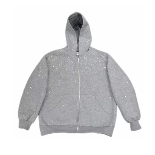 New Starry Sky Heavy Industry Hot Diamond Hooded Sweatshirt Unisex