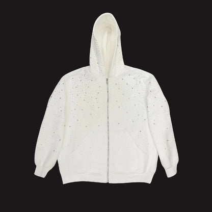 New Starry Sky Heavy Industry Hot Diamond Hooded Sweatshirt Unisex