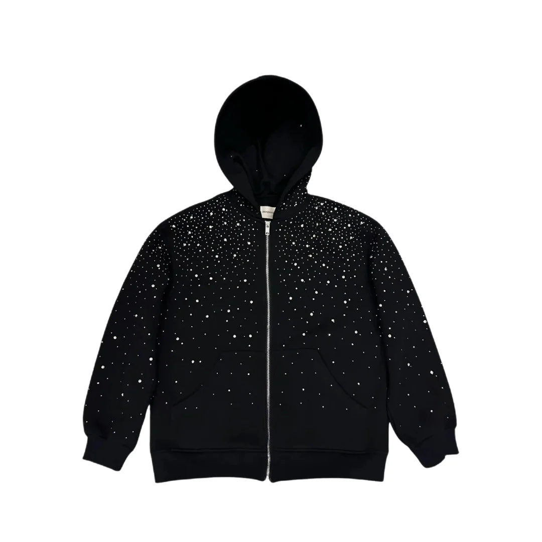 New Starry Sky Heavy Industry Hot Diamond Hooded Sweatshirt Unisex