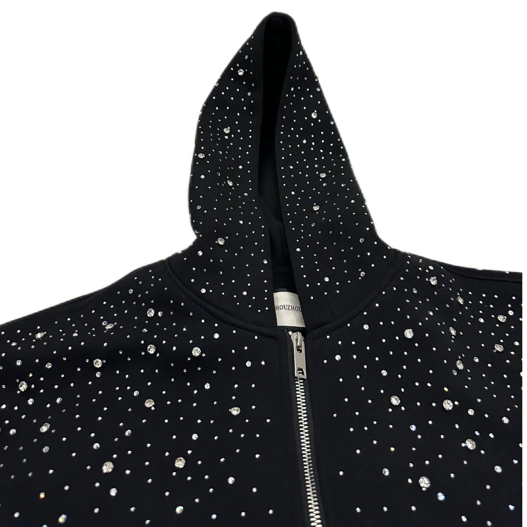 New Starry Sky Heavy Industry Hot Diamond Hooded Sweatshirt Unisex